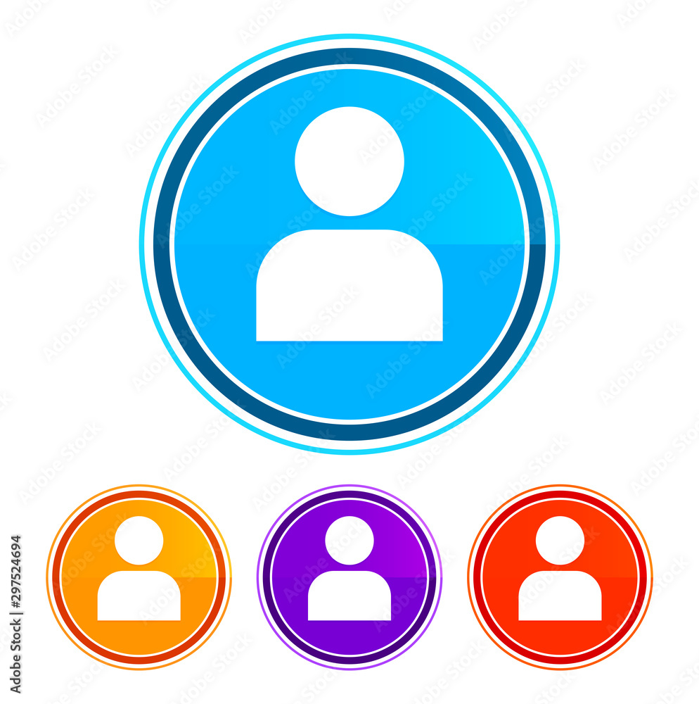 User profile icon flat design round buttons set illustration design User profile icon flat design round buttons set illustration design