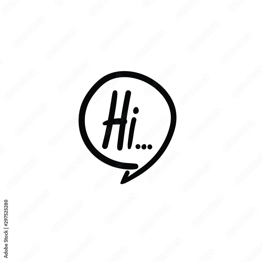 Hi Word with hand writing concept Hi Word with hand writing concept