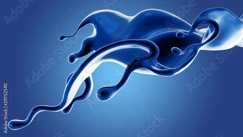 Wallpaper Mural Splash fluid. 3d illustration, 3d rendering. Torontodigital.ca