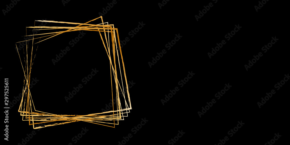 gold frame on black background Stock Vector | Adobe Stock