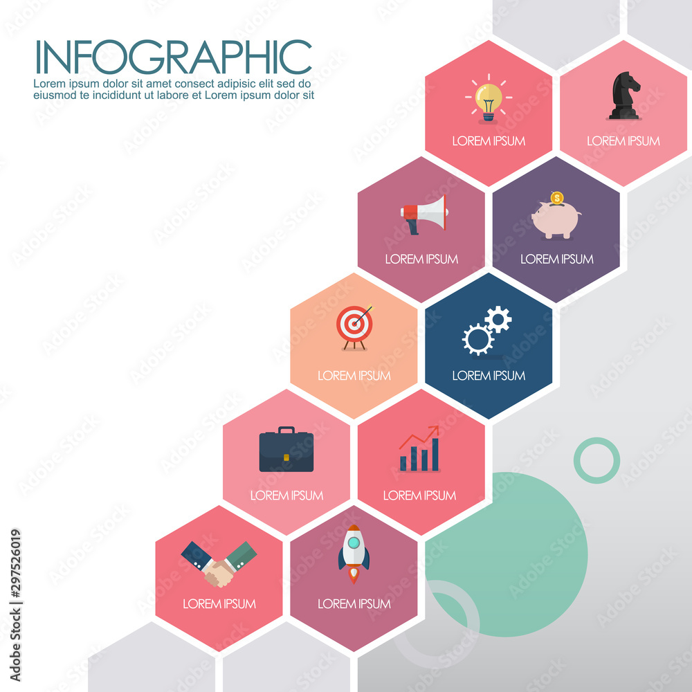 Colorful hexagon presentation template Colorful hexagon presentation template