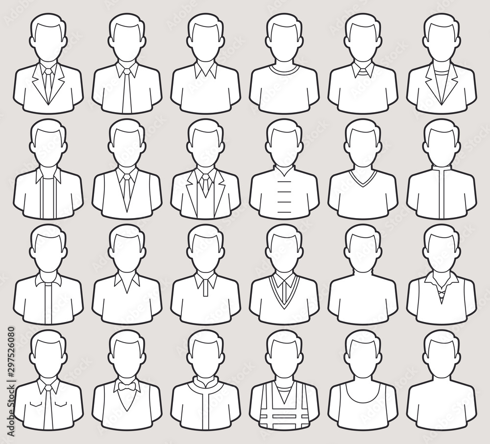 Vector line icons set of clothes men. Modern flat style design. Vector line icons set of clothes men. Modern flat style design.