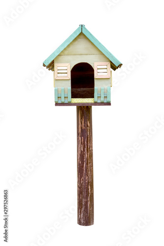 Vintage bird house isolated on white background,clipping path © sirawut