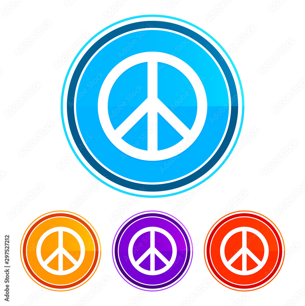 Peace sign icon flat design round buttons set illustration design Peace sign icon flat design round buttons set illustration design