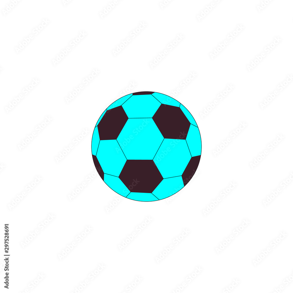 Black and blue soccer ball on white backdrop Black and blue soccer ball on white backdrop