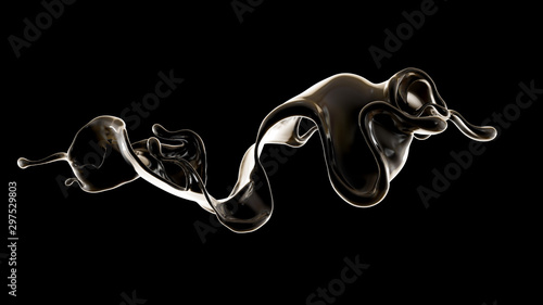 Splash fluid. 3d illustration, 3d rendering.