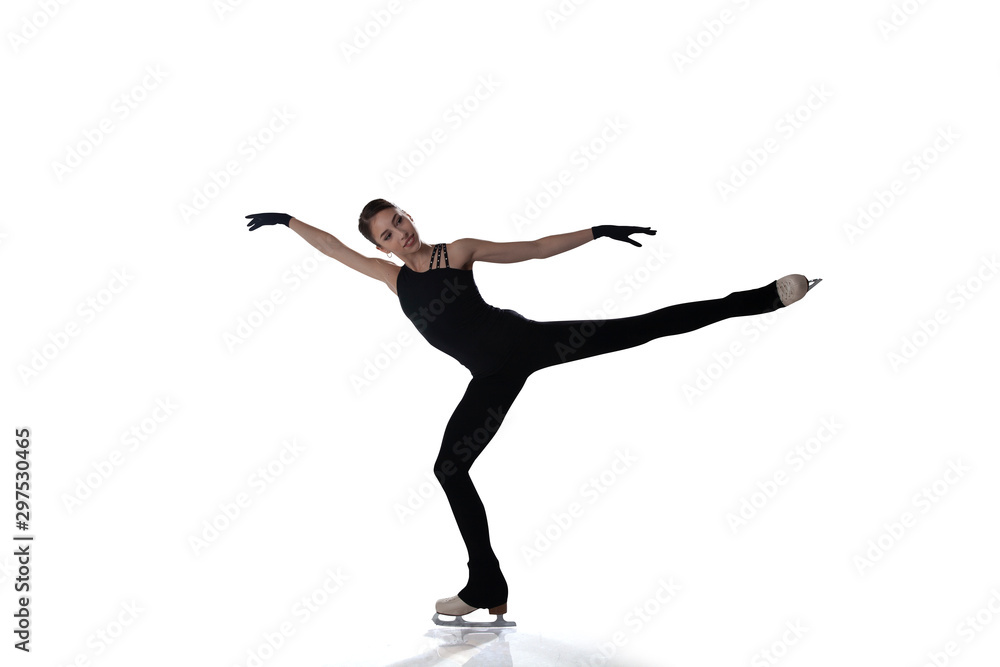 Obraz premium Figure skating girl isolated on white.