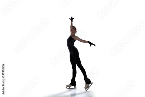 Figure skating girl isolated on white. photo