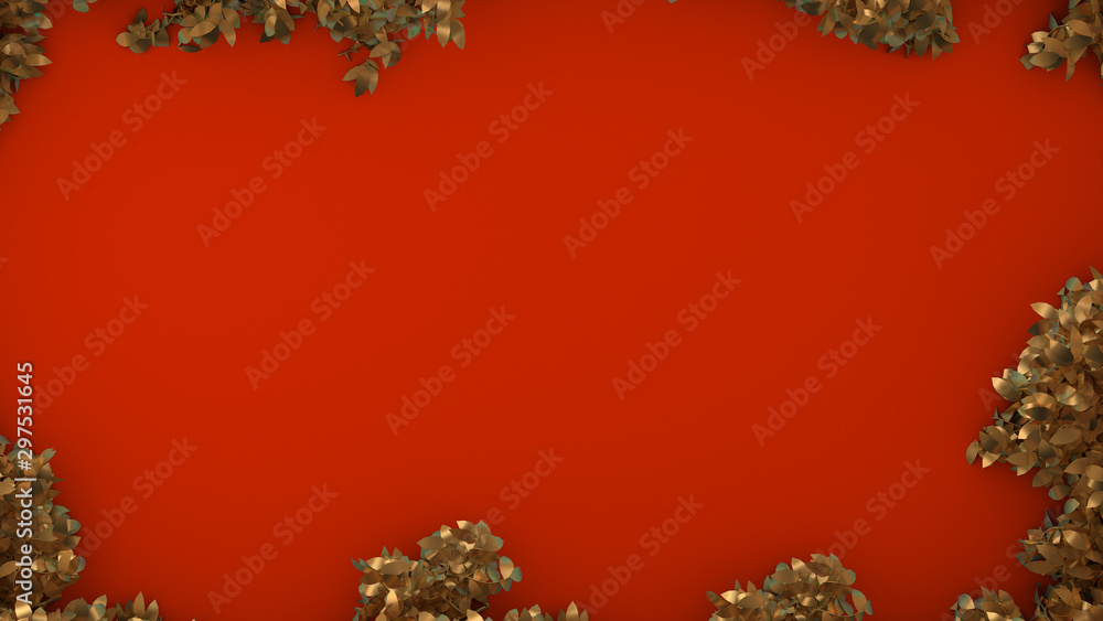 Fototapeta premium Elegant autumn background. 3d illustration, 3d rendering.