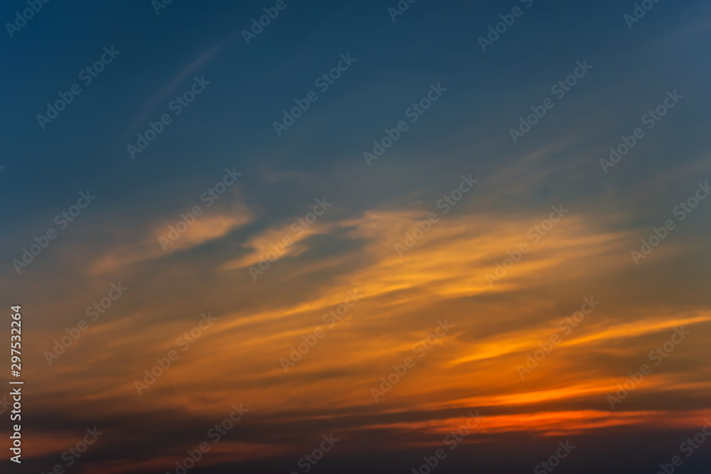 Beautiful sunset sky tropical clouds