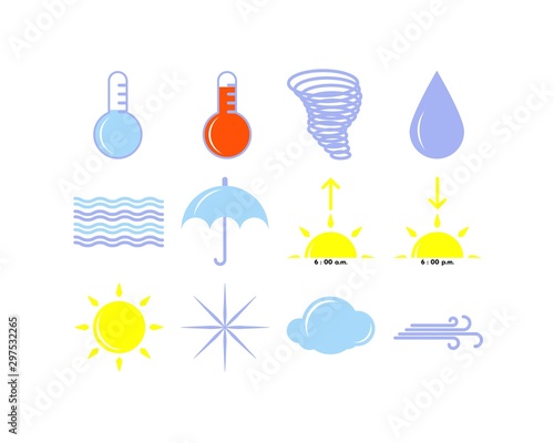 Weather icon set. Vector illustration.