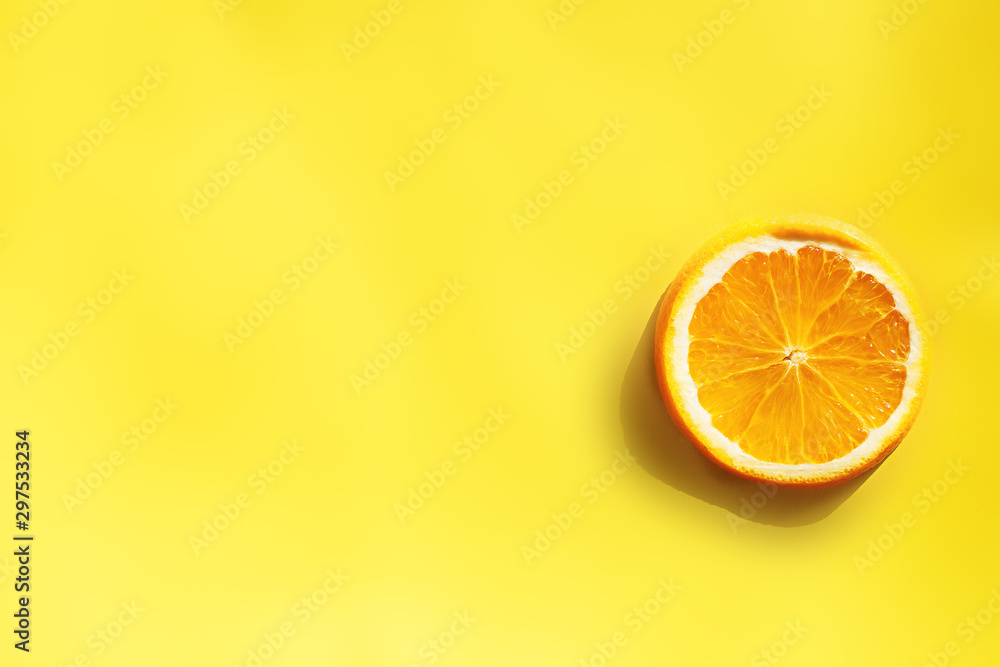 circle of orange on yellow background circle of orange on yellow background