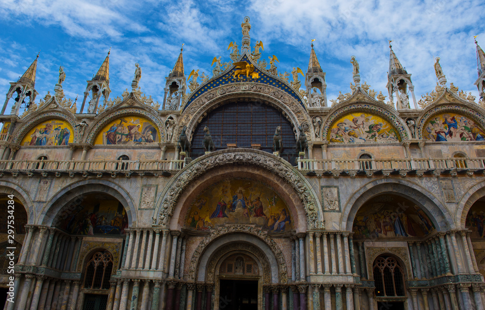 View of Basilica di San Marco,   in Venice, Italy. Architecture and landmark of Venice.