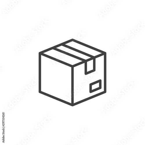 Packed box line icon. linear style sign for mobile concept and web design. Delivery box, cardboard outline vector icon. Symbol, logo illustration. Vector graphics
