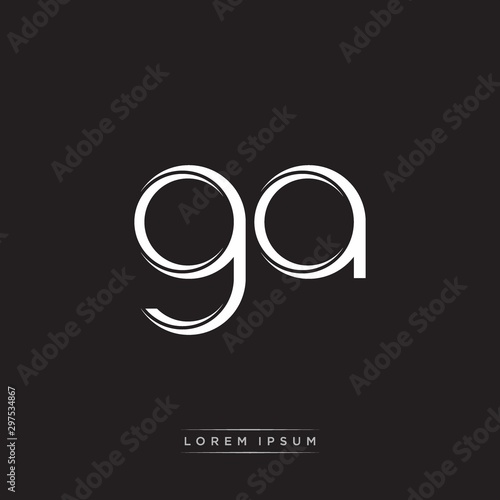 GA Initial Letter Split Lowercase Logo Modern Monogram Template Isolated on Black White