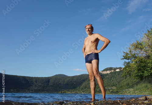 senior swimmer at Nemi Lake