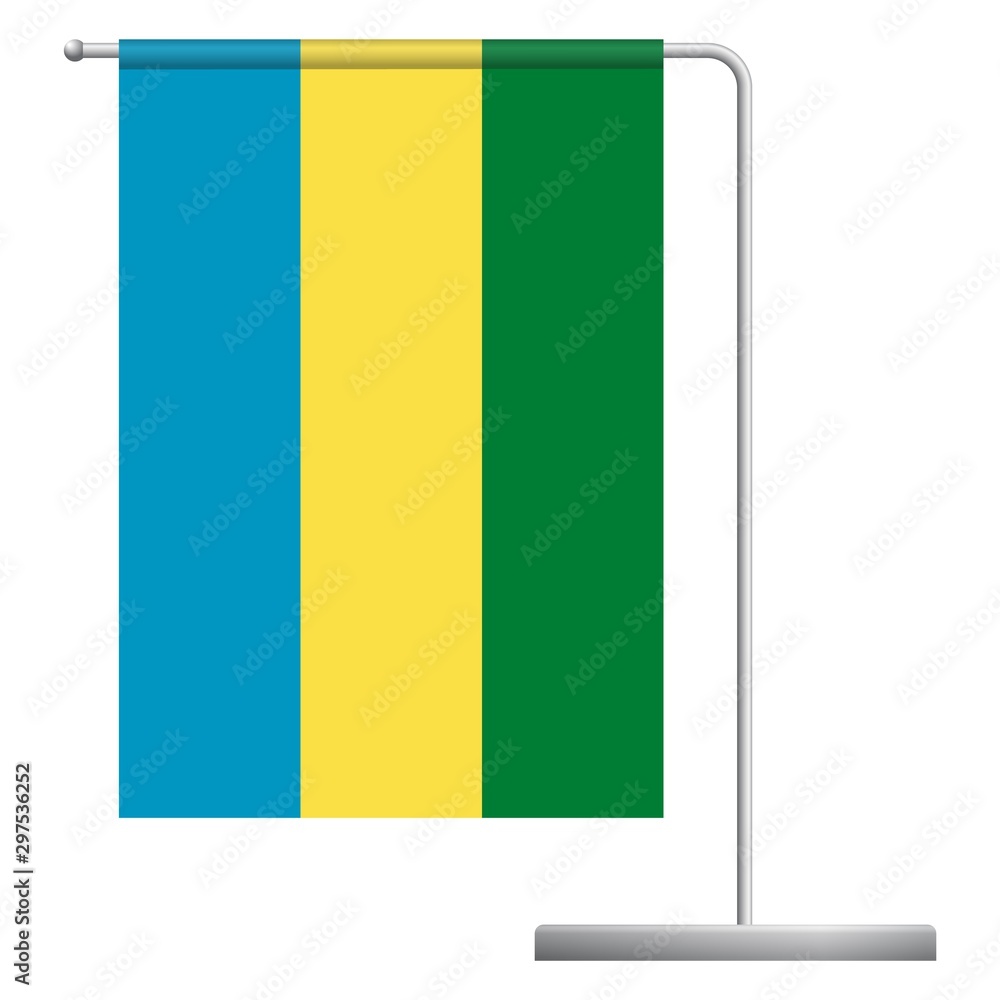 Fototapeta premium Gabon flag on pole icon