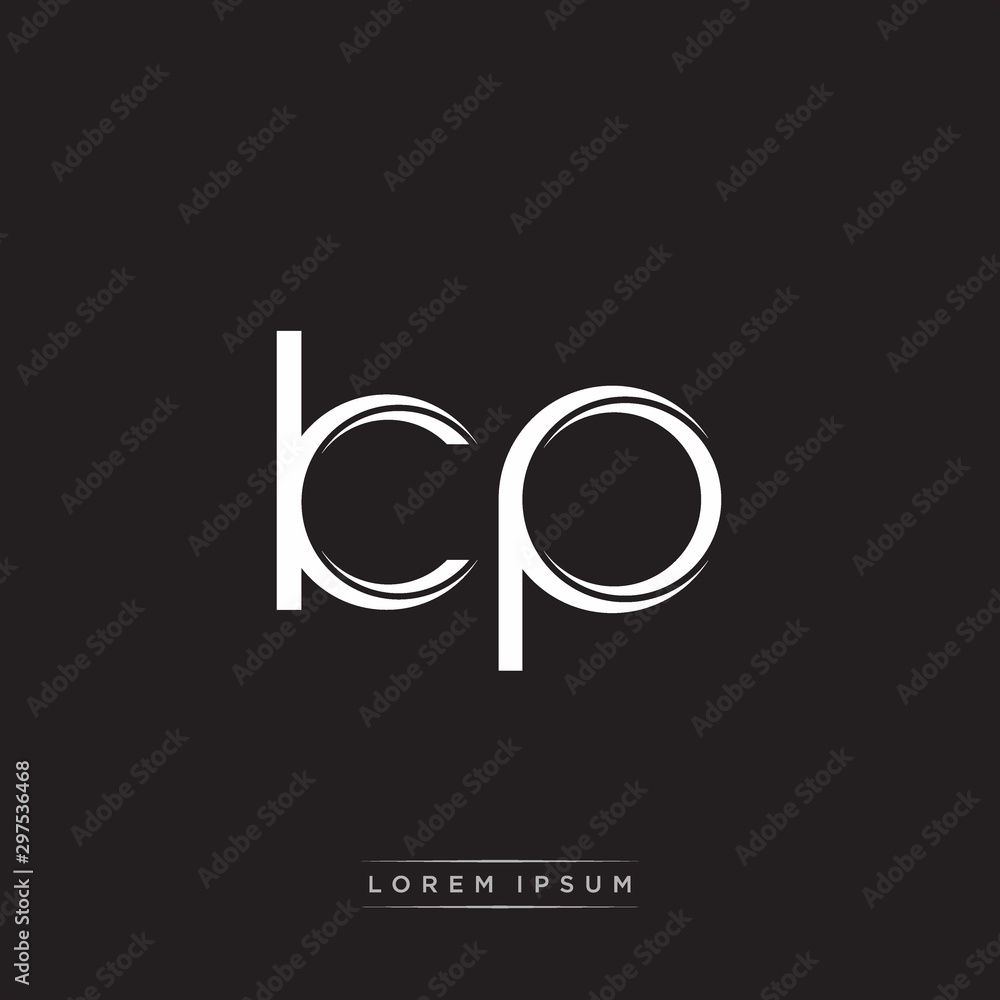 KP Initial Letter Split Lowercase Logo Modern Monogram Template Isolated on Black White KP Initial Letter Split Lowercase Logo Modern Monogram Template Isolated on Black White