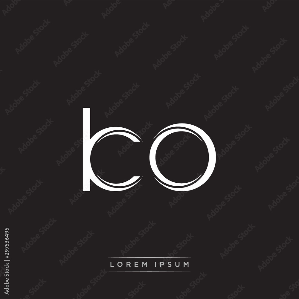 KO Initial Letter Split Lowercase Logo Modern Monogram Template Isolated on Black White KO Initial Letter Split Lowercase Logo Modern Monogram Template Isolated on Black White