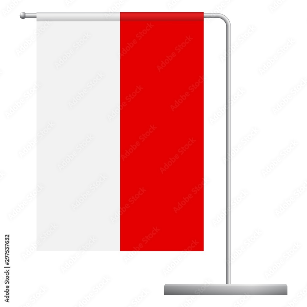 Monaco flag on pole icon