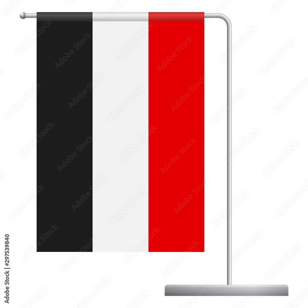 yemen flag on pole icon