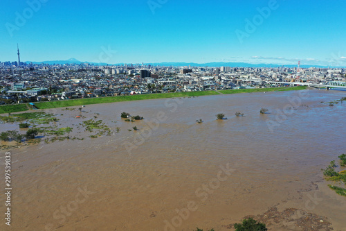 台風で増水した江戸川 © dreamnikon