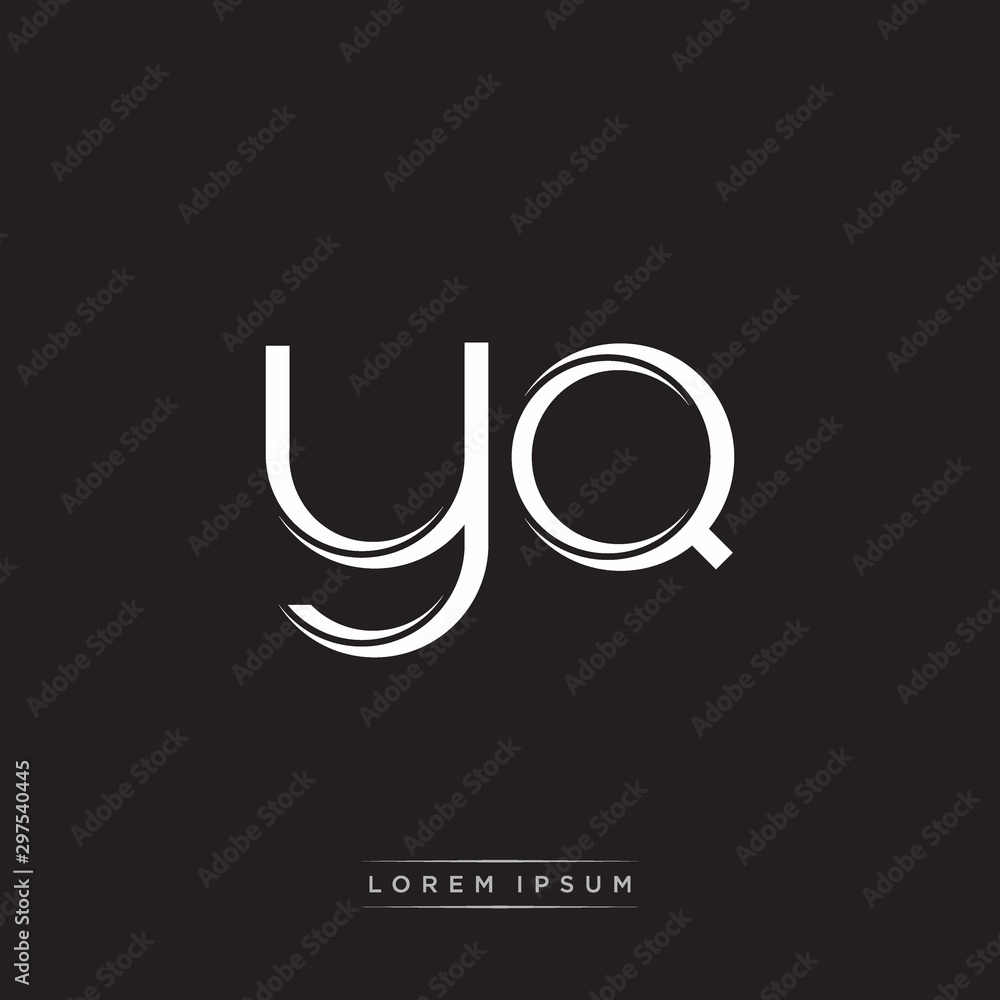 YQ Initial Letter Split Lowercase Logo Modern Monogram Template Isolated on Black White YQ Initial Letter Split Lowercase Logo Modern Monogram Template Isolated on Black White