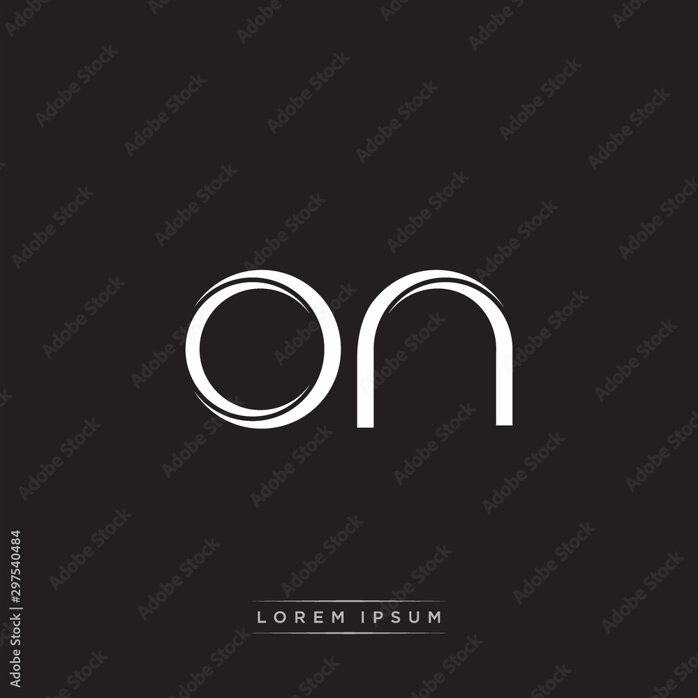 ON Initial Letter Split Lowercase Logo Modern Monogram Template Isolated on Black White ON Initial Letter Split Lowercase Logo Modern Monogram Template Isolated on Black White