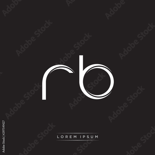 RB Initial Letter Split Lowercase Logo Modern Monogram Template Isolated on Black White