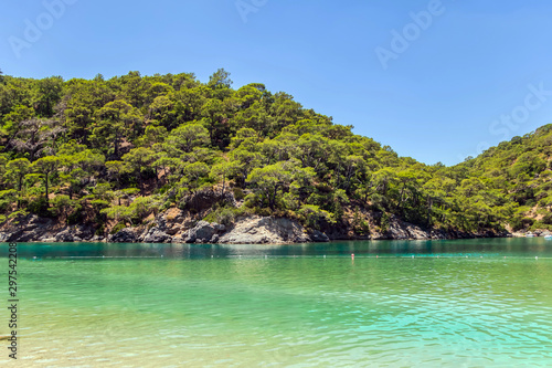 green island with hills Aegean Sea near Marmaris  Turkey