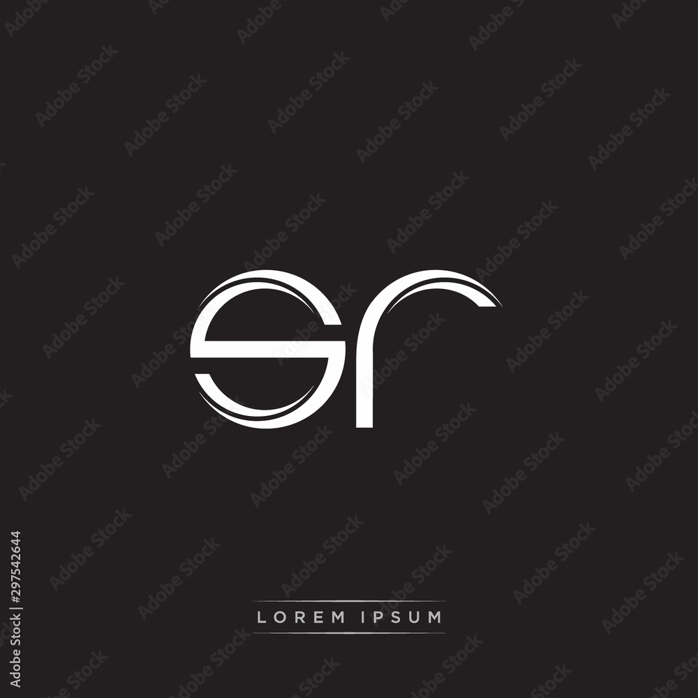 SR Initial Letter Split Lowercase Logo Modern Monogram Template Isolated on Black White SR Initial Letter Split Lowercase Logo Modern Monogram Template Isolated on Black White