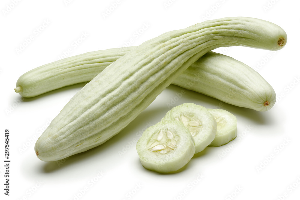 Fresh Armenian cucumbers isolated on white background Fresh Armenian cucumbers isolated on white background