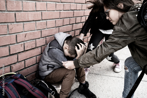 Schoolyard bullies, concept of this taking place after school,Ag