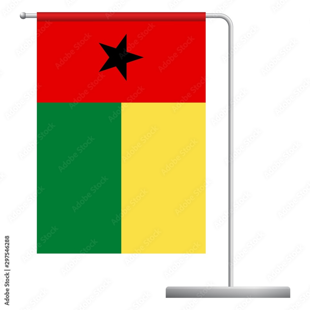Naklejka premium Guinea-Bissau flag on pole icon