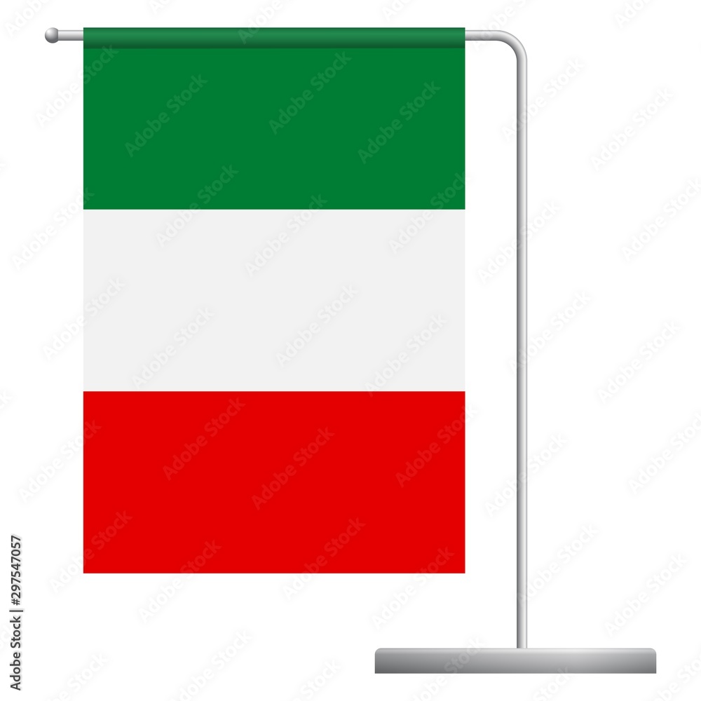 Italy flag on pole icon