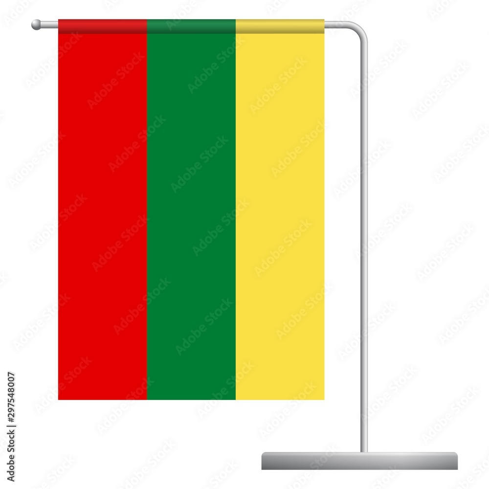 Fototapeta premium lithuania flag on pole icon