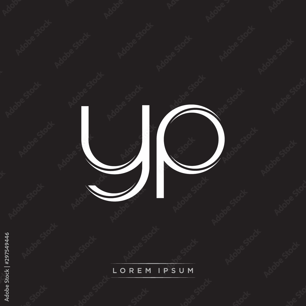 YP Initial Letter Split Lowercase Logo Modern Monogram Template Isolated on Black White YP Initial Letter Split Lowercase Logo Modern Monogram Template Isolated on Black White