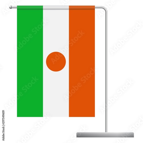 Free Download niger flag on pole icon - GFXLoad