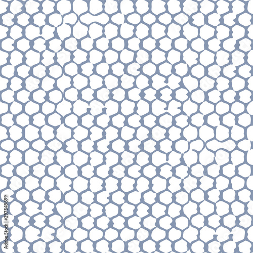 Seamless pattern of gray hand drawn net over the white background