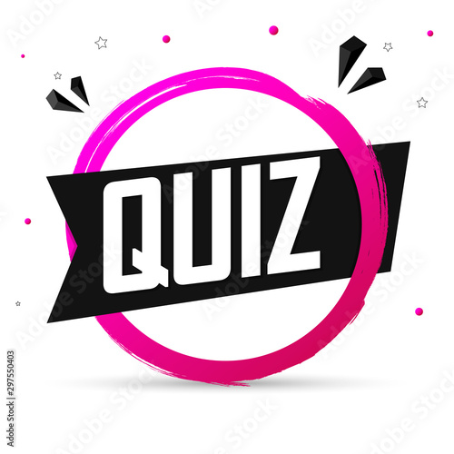 Quiz banner design template, grunge brush, vector illustration