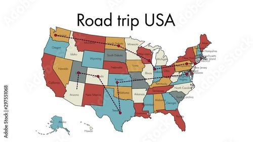 US roadtrip map
