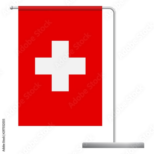 Switzerland flag on pole icon