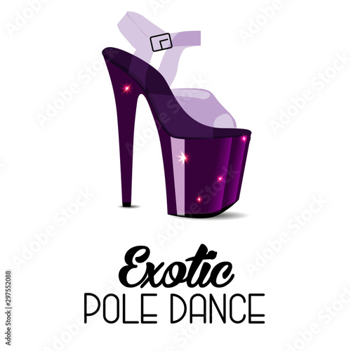 Vector violet high heels shoes for exotic pole dance