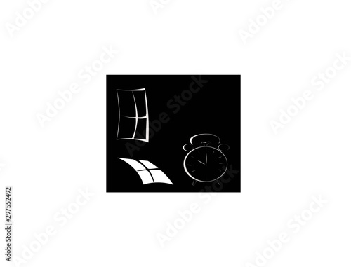 Alarm clock and window at night
