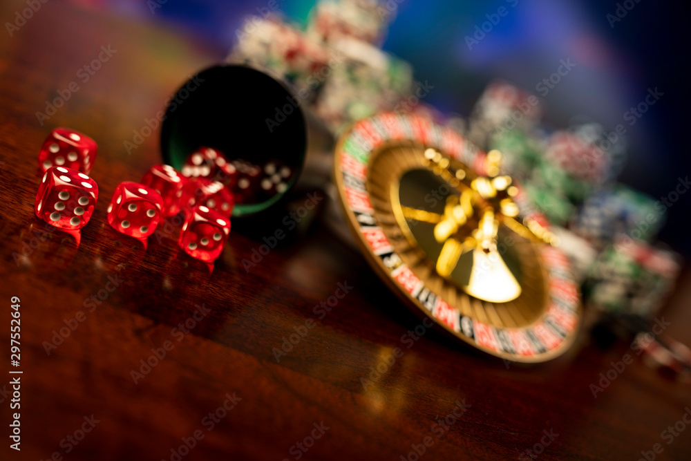 Casino theme. Gambling games. Closeup of the roulette wheel. Casino theme. Gambling games. Closeup of the roulette wheel.