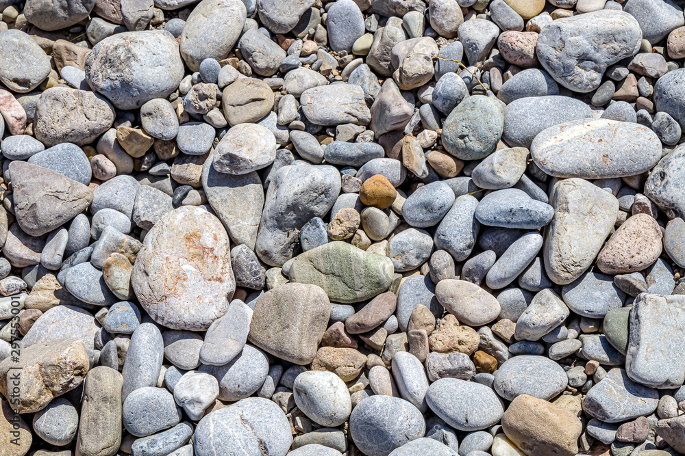Natural pebble stone and cobblestone in nature close-up Natural pebble stone and cobblestone in nature close-up