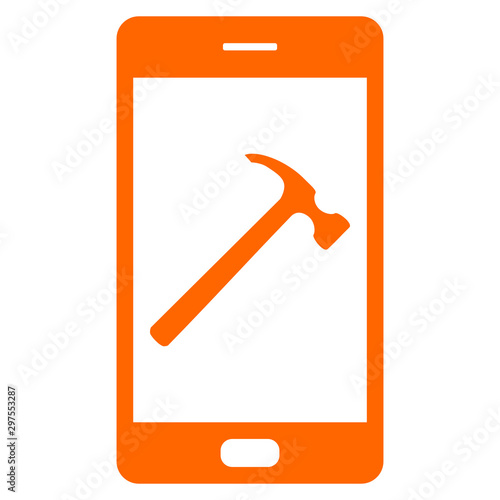 Hammer und Smartphone