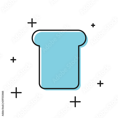Black Bread toast for sandwich piece of roasted crouton icon isolated on white background. Lunch, dinner, breakfast snack. Vector Illustration