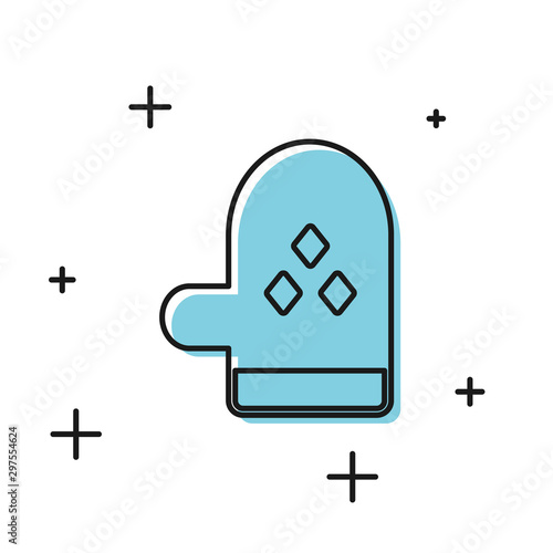 Black Oven glove icon isolated on white background. Kitchen potholder sign. Cooking glove. Vector Illustration