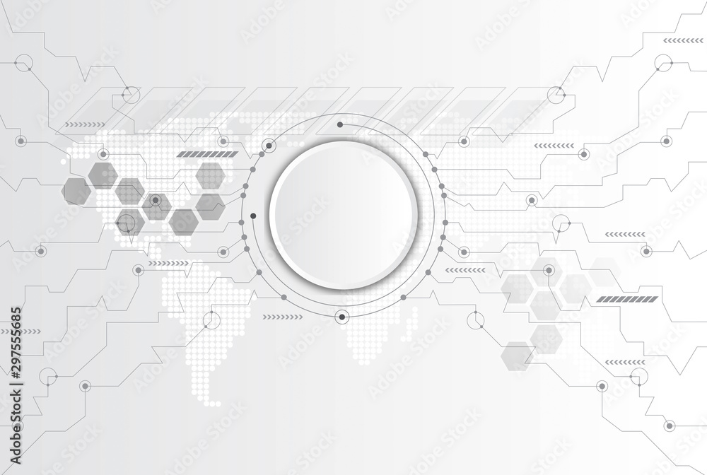  banner design circuit board. Illustration Abstract